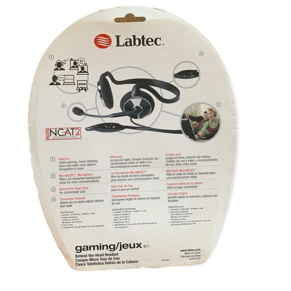 labtec gaming behind-the-head headset - Picture 2 of 2